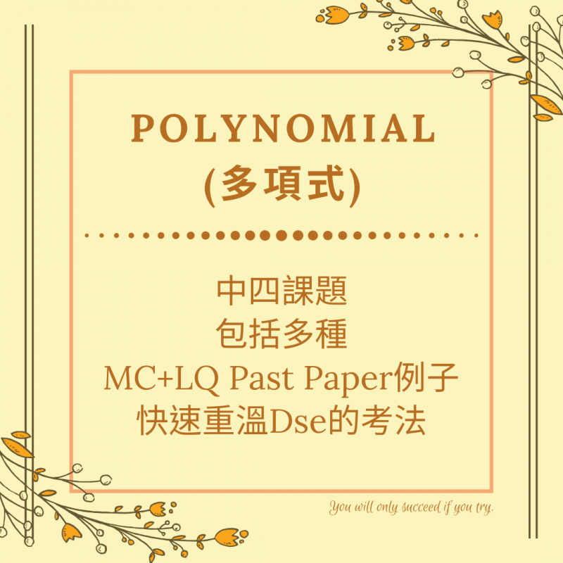Polynomial 多項式 (Intensive)